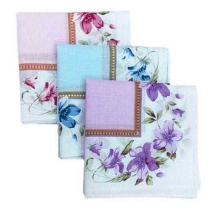 12Pack 100 Cotton Floral Print Beautiful Handkerchiefs Ladies Girls Washable Pocket Square Wedding Hankie Lot 43x43cm J220816