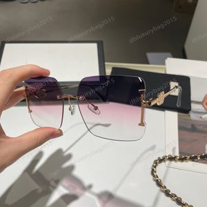 Солнцезащитные очки в стиле моды Rimless Sunglass Vintage Women Travel Polaroid Learless Eyeglass Sports Top Top Designers Eyeglass