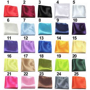 Män näsduk Satin solida vanligt kostymer Pocket Handduk Tillbehör Bröllopsfest Huvud Wrap Scarf armband J220816