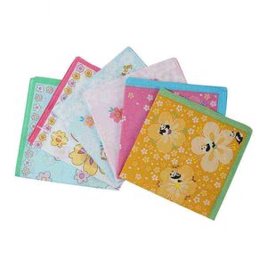 Cute Cotton Handkerchief Printed Panda Flowers Akita Dog Child Square Scarf Multicolor Baby Saliva Towel Clothes Accessories J220816
