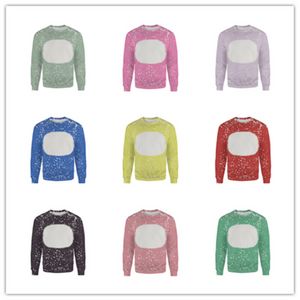 Sublimation Blank Round Neck Spring Autumn Long Sleeve Tshirt Unisex Bleach Pullover Sweatshirts Family Matching Outfits b1022