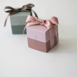 Confezione regalo box regalo bomboniere per matrimoni Candy Boy Boy Girl Packaging Baschette di cioccolato Borse da regalo blu per forniture per feste per baby shower