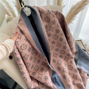 Sciarpa in cashmere di lusso da donna Scialli e impacchi caldi invernali Design con stampa a cavallo Bufanda Sciarpe coperte spesse2022