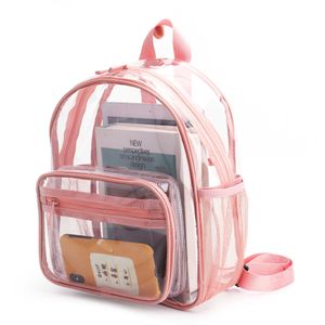 Zaino trasparente Borsa da scuola in PVC impermeabile Borse trasparenti con cinturino rinforzato Borsa per libri trasparente Colore caramella