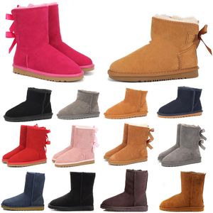 Hotsale Women Snow But Designer Triple Black Chestnut Pink granatowy moda klasyczna kostka krótkie botki damskie damskie botki WGGS VGS buty zimowe buty