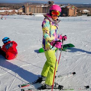 Skidskid￥kning Vindt￤ta kvinnor snowboard set gsou sn￶ sn￶board kostym skidjacka och byxor kvinna utomhus sportkl￤der andningsbara upps￤ttningar
