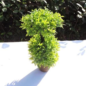 Dekorative Blumen, 2-lagiger Kunststoff-Kunstbaum, Milan-Fake-Pflanze, Hochzeit, Heimdekoration, ohne Holzvase