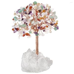 Jewelry Pouches Natural Amethyst Crystal Money Tree With Rough Rock Quartz Cluster Base For Luck And Wealth Fengshui Room Decor Home