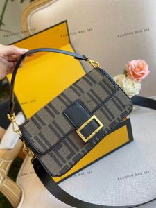 Ladies Baguette handbag fashion designer bag shoulder bag cross body Brown cloth handbags Black embroidery trim