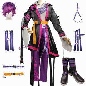 Costumi anime Anime Vtuber Hololive Cosplay Nijisanji Noctyx Uki Violeta Parrucca Tuta da gioco Cosplay Scarpe fredde Halloween Party Outfit Donna Uomo J220915