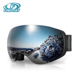 Gogle narciarskie Findway Aldult Goggs Pro for Women Men UV 400 Ochrona InterchangeaB NS Anti Fog nad szklankami snowboardu L221022