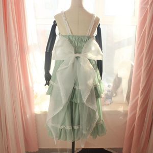 Pasy eleganckie ręcznie robione białe duże bokaty sukienki ogonowe Tunik Ograniczny Lolita Oryginalny projekt All-Fit