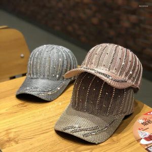 Ball Caps 202211-shi Shining Rhinestone Ventilation Street Sport Lady Baseball Cap Women Leisure Hat