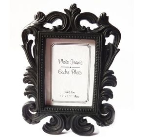Victorian Style Resin White&Black Baroque Picture/Photo Frame Place Card Holder Bridal Wedding Shower Favors Gift