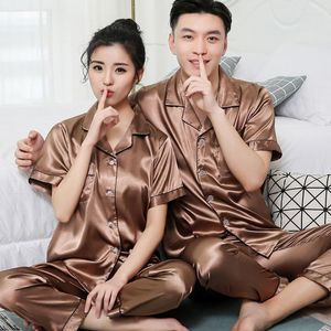 Männer Nachtwäsche Paar Seide Fleck Pyjamas Sets Sexy Moderne Stil Nachtwäsche Für Männer Frauen Passende Paare Luxus Kleidung