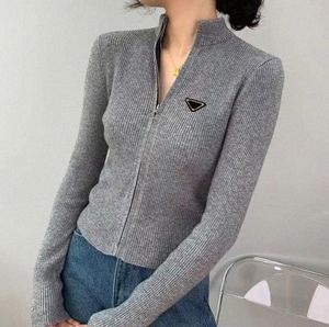 Damen Strick Tees Frauen Tops Strickjacke Pullover mit Reißverschlüssen Kurzstil Lady Slim Jumpers Shirt Design S-XL L373#
