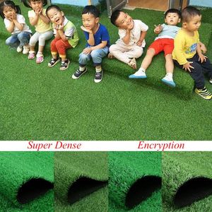 Dekorativa blommor Artificiell gräsmarksimulering Lawn Turf Playground Fake Green Grass Mat Mattan Diy Micro Landscape Wedding Home Floor