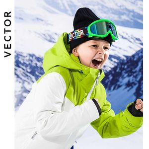 Ski Goggles VECTOR children's outdoor glasses anti-fog doub-layer TPU ski goggs windproof mountaineering mirrors L221022