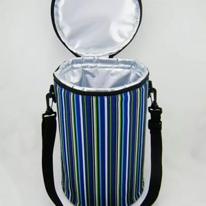 収納バッグ厚い氷の布バケットバッグインサートクーラーランチトートバッグ垂直フリンジ印刷ハンドバッグ別