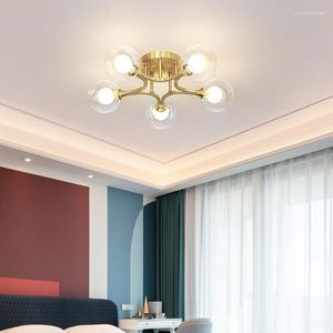 Avizeler Nordic Led Chandelier Bakır Modern Tavan Işık Ev Dekoru Altın Pirinç Asma Lamba Oturma Odası Yatak Odası Mutfak armatürü