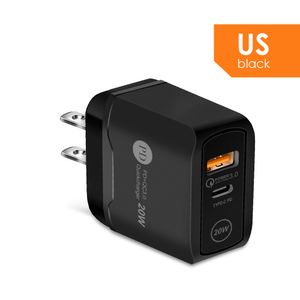 20W PD ładowarka szybkie ładowanie 4.0 3.0 USB Typ Capter CC CC Szybki telefon dla iPhone'a 12 Pro Max Mini 11 8 Huawei Xiaomi