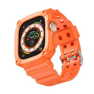 for Apple Watch Ultra 49mm Silicone Rugged Armor Protective Case Band Strap Cover
