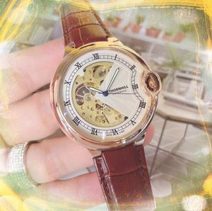 Orologio da uomo con quadrante scheletrato quadrato grande 408 mm Movimento automatico SS Uomo Meccanico in vera pelle Retro Bracciale a carica automatica Orologio da polso a catena Regalo per uomo