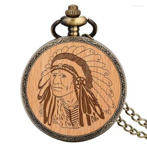 Pocket Watches Sculpted Graved Old Man Ancient Quartz Watch Men Pendant FOB Clock Halsband med 80 cm/30 cm kedja