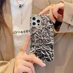 Fashion Phone Cases For IPhone 13 Pro Max 12 PLUS 11 XS XR Mini SE 8P 7 Luxury Silver Pattern Bump Handfeel Case Shockproof Cover Shell Hot