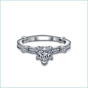 Обручальные кольца обручальные кольца Eudora Luxury Eternity Finger Ring с сердцем кубическая циркония блеск для женщин -годовщины подарки Ra106bj Dr Dh6o3