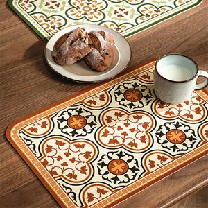 Retro Light Leather Table Mat Home Kitchen Romantic Food Food Thet Plate Boad Decor Decor Kitchen Supplies MJ0946