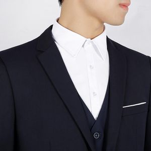Бабочка галстуки 2022 бренд высококачественный мужская поддельная рубашка для воротничков белый черный хлопок мужского бизнес -платья Съемный фальшивый вариант для вечеринки
