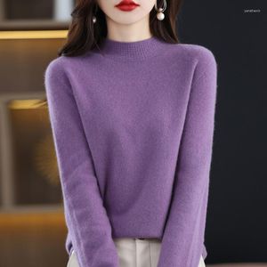 Women's Sweaters First-line Ready-to-wear Merino Wool Women's Half Turtleneck Pullover Autumn / Winter Knitted Seamless Bottoming Shirt