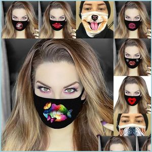 Designer Masken Tuch Schwarz Gesichtsmaske Zahn Mode Wiederverwendbare Mascarilla Atmungsaktive Anti Staub Mund Atemschutz Dame Ohr Hängen Schützen Dhuhd