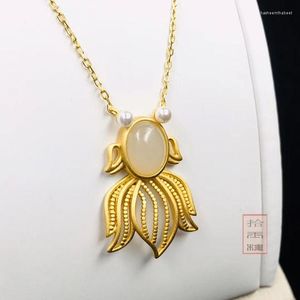 Pendant Necklaces Natural Octopus Jade Necklace Women With Gold 925 Sterling Silver Jadeite Jewelry Add Certificate