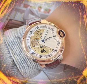 Grande orologio da uomo a carica automatica con tourbillon 48mm Movimento meccanico automatico a movimento variabile Cintura a tre perni in vera pelle con cinturino sportivo Orologio da polso Montre De Luxe