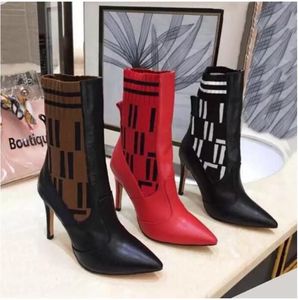 Kadın tasarımcı bot ayak bileği çizme çorap botları kadın ayakkabı siyah martin patikleri streç yüksek topuk düz çorap spor ayakkabı kış