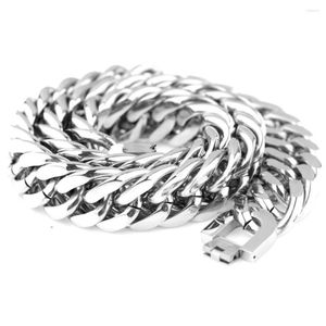 Chains Fashion Men's Jewelry Silver Stainless Steel Huge Bling Cuban Curb Necklace Chain 12mm 18"-30" Good Gift