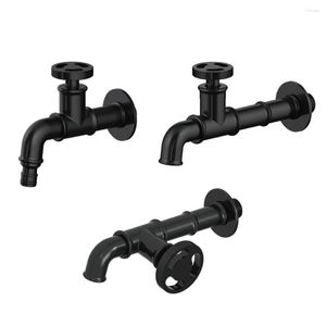 Rubinetti per lavabo da bagno G1 / 2 'Adattatore per rubinetto per lavatrice Rubinetto a muro Nero Singolo acqua fredda Rubinetto per WC da giardino per piscina esterna