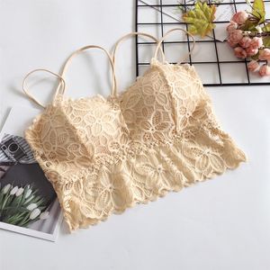 Bustiers & Corsets Backless Bra Cropped Femme Women's Lace Without Underwire Top With Chest Cutout Sexy Underwear Summer