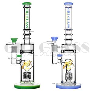 12 pollici narghilè Vetro Bong Olio Dab Rig Bong Pipa ad acqua Bubbler fumo a nido d'ape perc Pipe Rigs Quarzo Banger cera inebriante diffusore gabbia per uccelli Percolatore