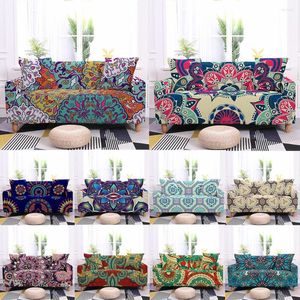 Tampas da cadeira 1/2/3/4 do lugar Bohemian Flower Pattern Sofá Capa Mandala Slipcovers para Livro Sala De Corner Sectional Couch Protector