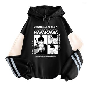 Felpe con cappuccio da uomo Chainsaw Man Anime Hayakawa Aki Manga Stampa Uomo Donna Oversize stampato Cartoon maniche lunghe Felpe con cappuccio