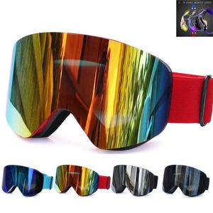 Kayak Goggles Goggs Manyetik Doub katmanı polarize ns ing anti-fog UV400 Snowboard Erkek Kadın Gözlükleri Gözlük L221022