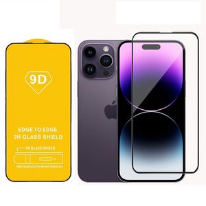 9d Temperted Glass Full Cover Screen Protector dla iPhone15 9H Glass Shield iPhone 15 14 12 13 Pro Max 7 8 Plus Samsung Huawei Front Films