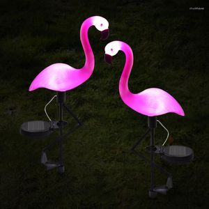 3Pcs/lot LED Solar Stake Light Flamingo Lights Lantern Decorative Outdoor Lawn Yard Lamp Powered Pathway