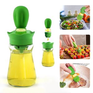Cooking Utensils Oil Bottle With Silicone Brush Spray Baking Barbecue Grill Oil Dispenser Cookware Baking BBQ Tool Kitchen Accessories