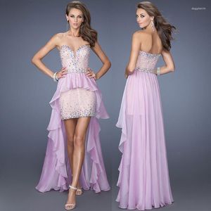 Sukienki imprezowe Eleganckie nad kolan mini ukończenie szkoły krystalicznie krystalicznie niskie krótkie sukienki balowe bez rękawów