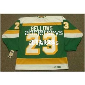 #23 BRIAN BELLOWS Minnesota North Stars 1984 CCM Vintage Home Hockey Jersey Stitch elk naamnummer
