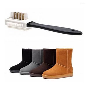 Clothing Storage 1Pc 3Side Shoes Brush Black Cleaning Brushes For Suede Nubuck Boot Special Shape Leather Shoe Cleaner Home Accessories